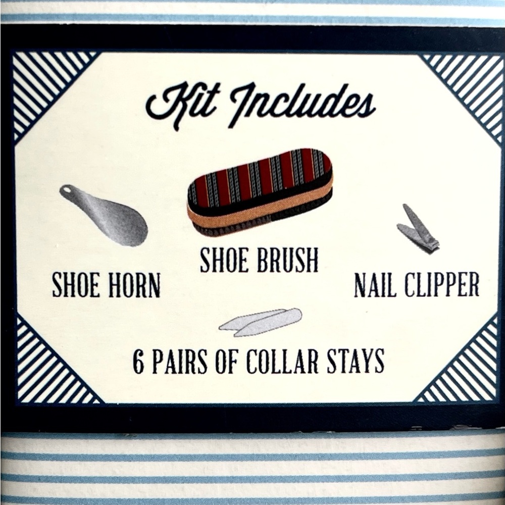 NWT Men’s Kit Shoe Brush Shoehorn’ Nail Clippers Collar Stays by On The Go